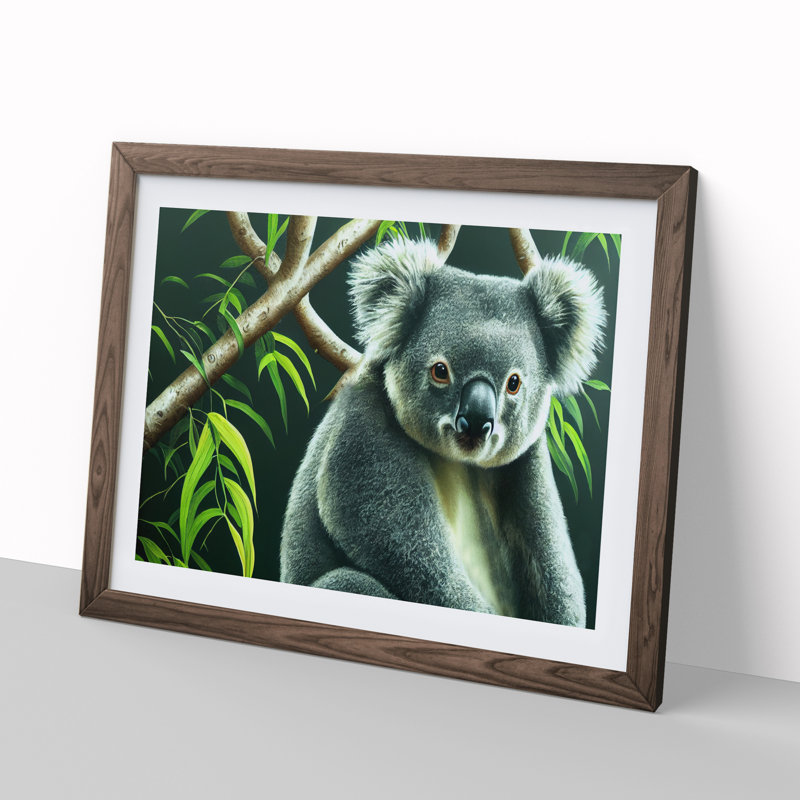 Koala Bear Vol.3 - Single Picture Frame Print, 46cm H x 64cm W x 2cm D, Walnut Framed