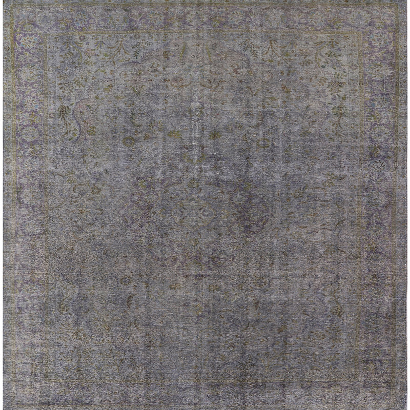 Tapis géométrique gris foncé, Carré 4 pi