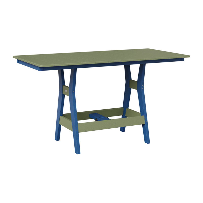 Table de salle à manger rectangulaire 66 po Berlin Gardens Harbor, Bleu pacifique, Sauge, H 30,37 po x l 66 po x P 33 po
