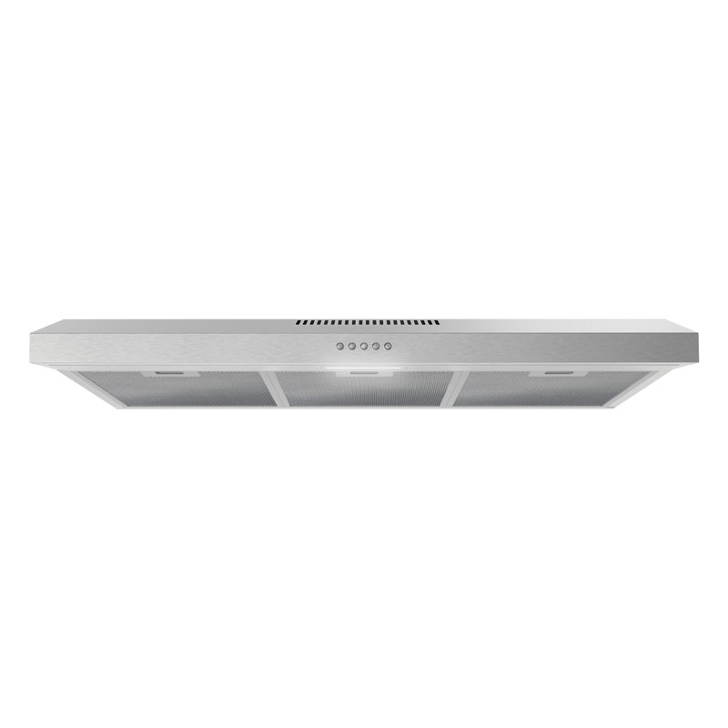 Streamline 36 In. Ferrara Ducted Undermount 80 CFM Range Hood In Brushed Stainless Steel With Mesh Filters, Push Button Control, LED Light