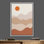 «Corrigan Studio®», reproduction d'art sur toile encadrée, soleil orange sur un sommet de montagne brun, nature sauvage, illustrations, art moderne, bohème, paysage coloré, pour le salon, la chambre à coucher et le bureau