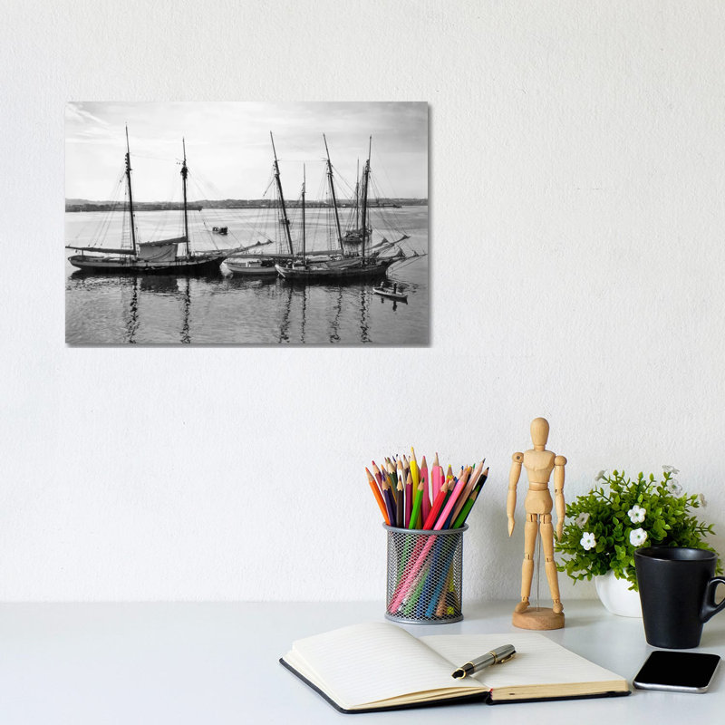 1930s-1940s Sailing Ships At Anchor Havana Harbor Cuba - Wrapped Canvas Print, 20.32 cm H x 30.48 cm W