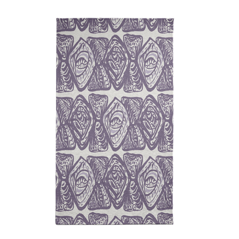 Tapis mauve à motif géométrique, Rectangle 4 pi x 6 pi