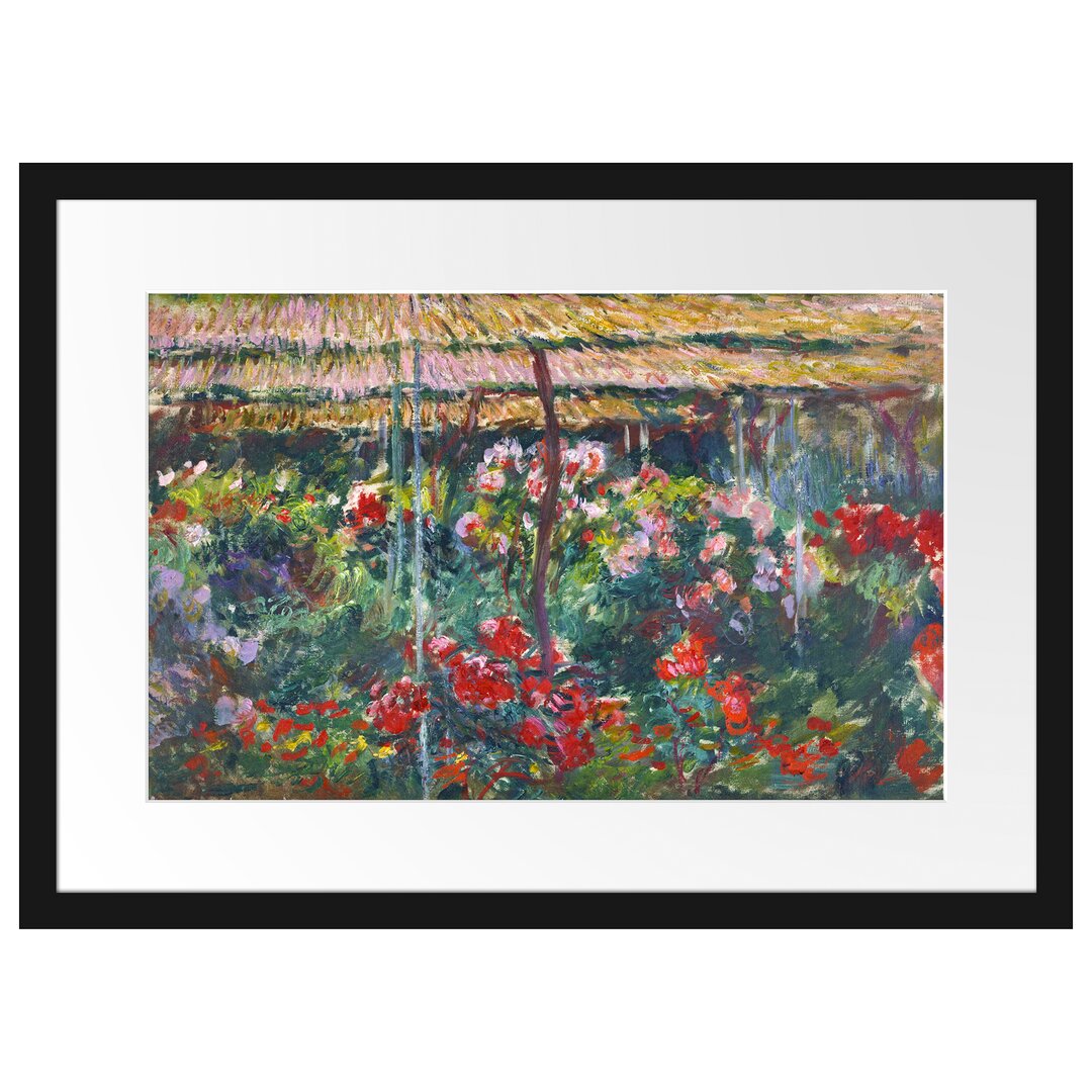 Gerahmter Kunstdruck Peony Garden von Claude Monet