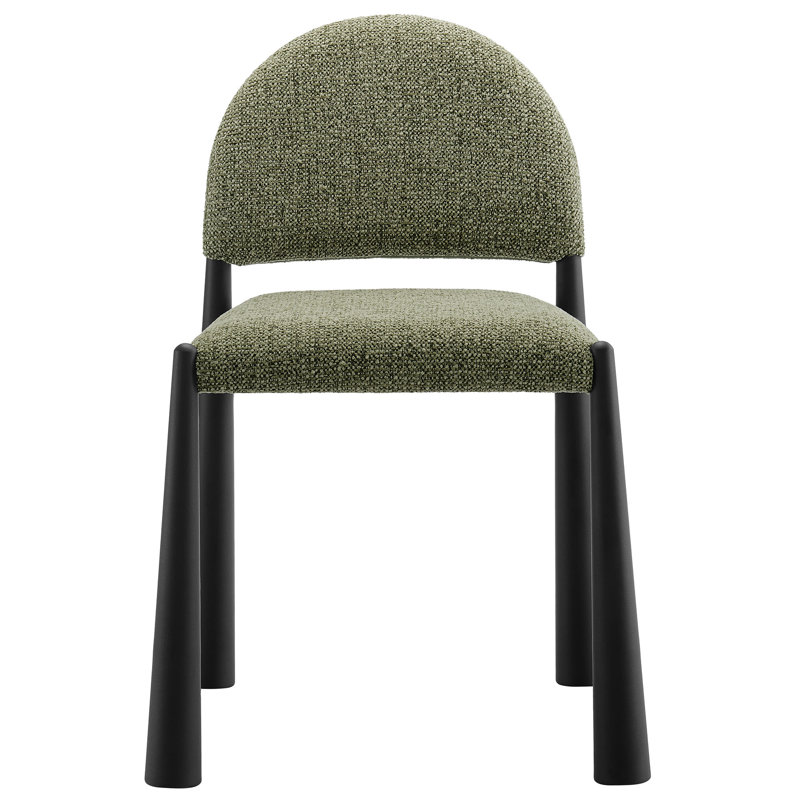 Hayley Upholstered Fabric Dining Side Chair, Leaf, Black