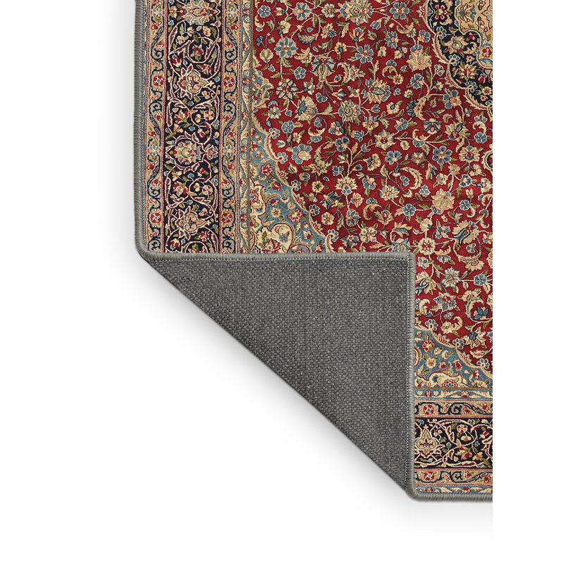 Tapis rouge/bleu traditionnel Arata, Rectangle 5 pi x 7 pi