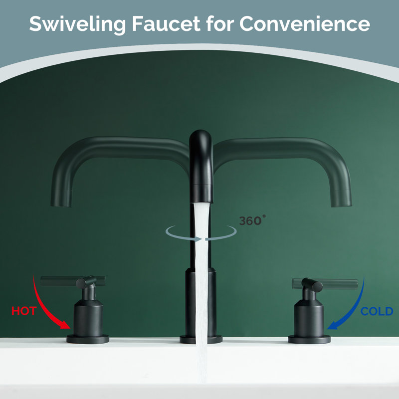 Widespread 2-Handle Bathroom Faucet, Matte Black