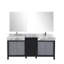 Ensemble de meuble-lavabo de 72 po Lexora Zilara noir et gris avec robinet