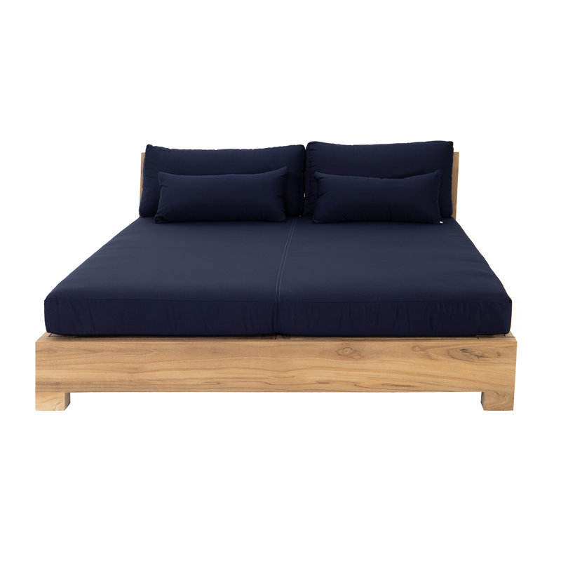 Monterey Teak Outdoor Daybed Lounger, Navy