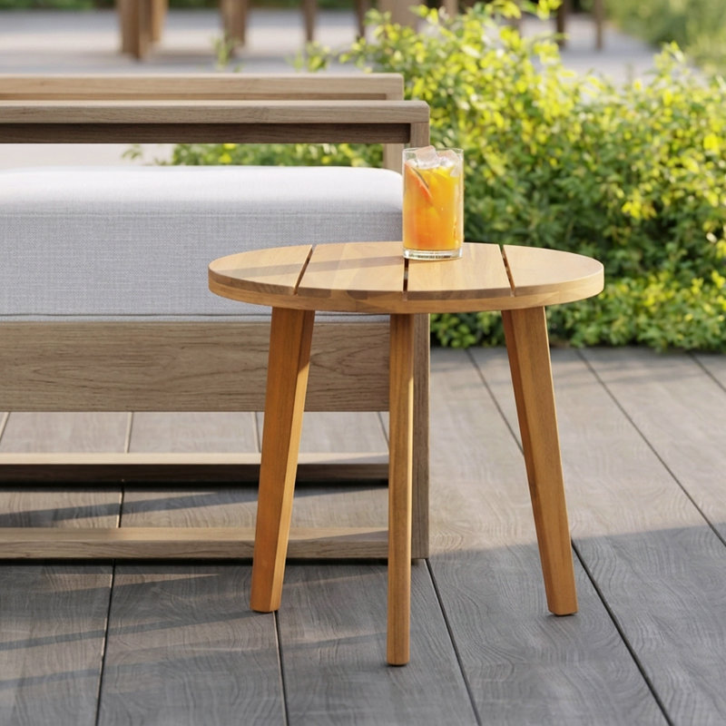 Table d'appoint ronde en bois d'acacia Tara