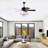 52'' Crystal Shade Ceiling Fan Lamp ,3 Speed ,4 Timing , 5 Reversible Blades Crystal Ceiling Fan ,5PCS*E12  (NO Include Bulb) --  Hand Pull Chain