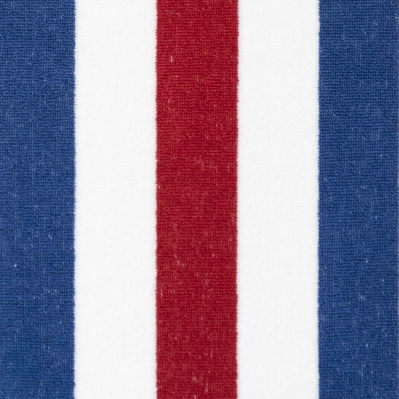 Très grande serviette de plage 100% coton Dovecove, Bleu marine / rouge Bordeaux