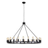 Three Posts™ Guernsey 24 - Light Dimmable Wagon Wheel Chandelier ...