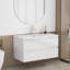 Ensemble de meuble-lavabo 36 po avec lavabo, armoire avec 2 grands tiroirs, système de fermeture en douceur, 2 grands tiroirs, conception sans poignée, assemblage facile, blanc brillant-1528765665