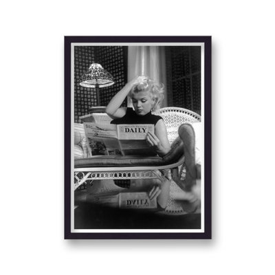 Marilyn Monroe Reading Motion Picture Daily 1 Piece Single Picture Frame Wall Art
