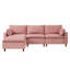 105" Modular Sectional Couch,Upholstered Soft Chenille Fabric Sofa,3 Seater with Ottoman L Shape Sofa Beige-1064866157-1064866152-1064866156