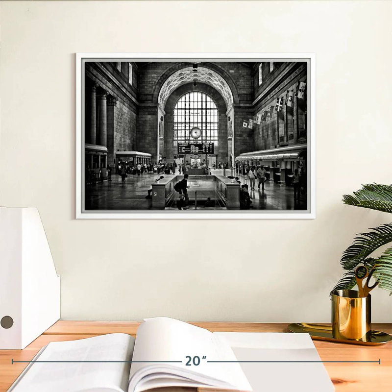 Toronto Union Station 15h23, Cadre flottant blanc, 13 po x 9 po