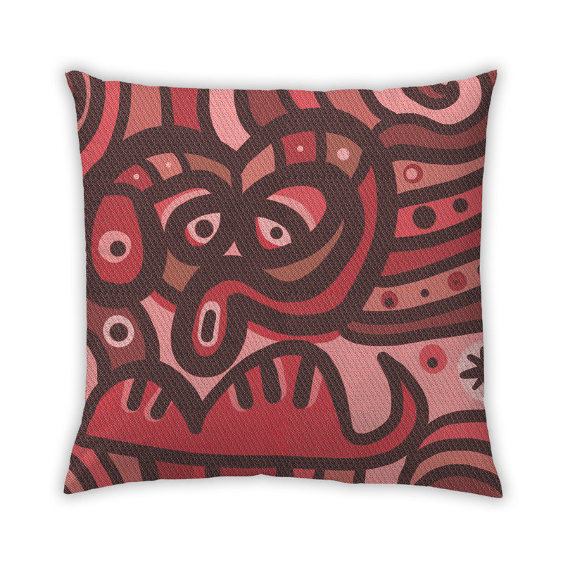 Housse et insert de coussin carré Kundra, Rouge, Microsuède