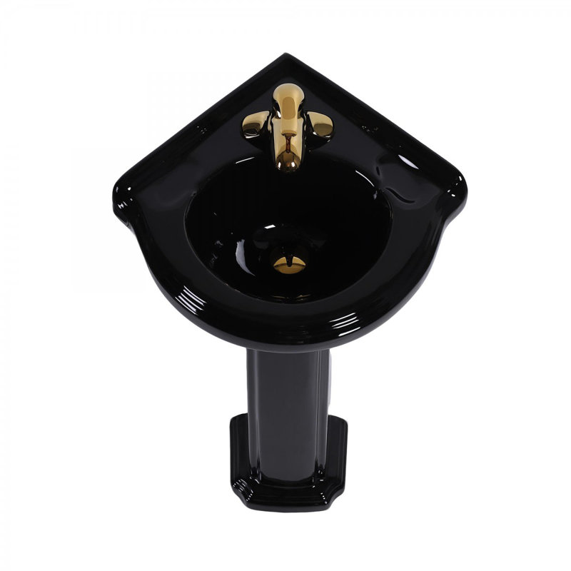 The Renovators Supply Inc. 20'' Gloss Black Vitreous China Specialty Bathroom Sink with Overflow
