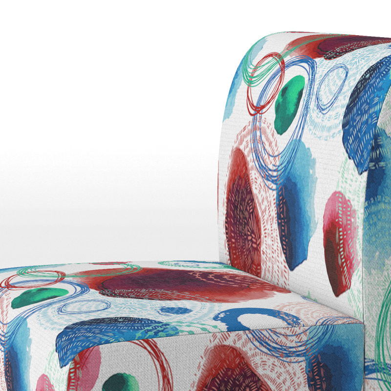 Fauteuil de chambre bleu à motif de cercles bleus