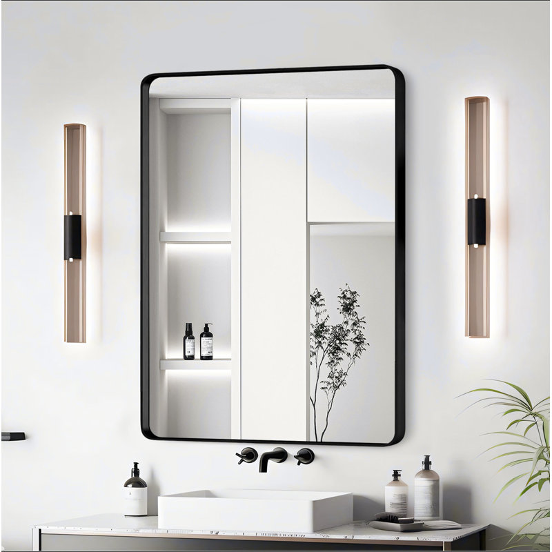 Miroir de salle de bain, Noir, 30" x 20"