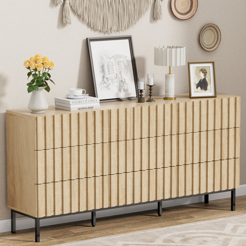 Commode double 9 tiroirs l 59,1 po, Ivoire