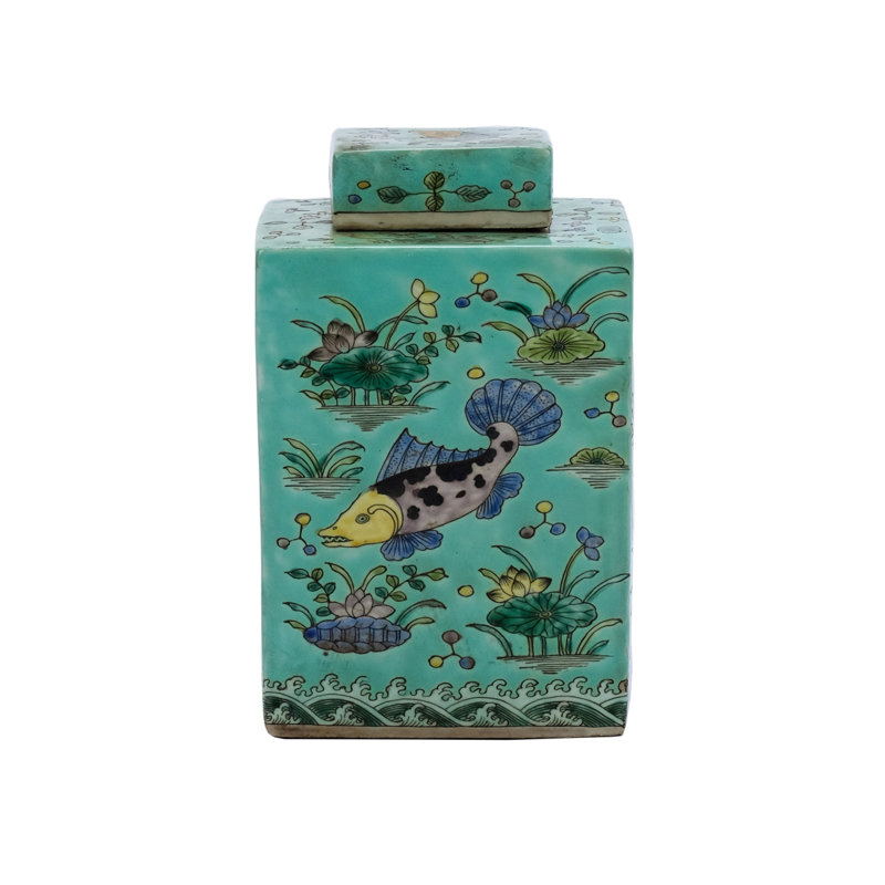 Pot en porcelaine vert 12 po
