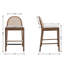 Tabourets de bar modernes avec tabourets de bar rembourrés avec dossier en rotin et pieds en bois