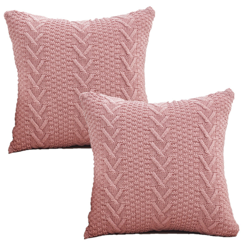 Arrowhead Chevron 18'' Throw Pillow Cover, Pink