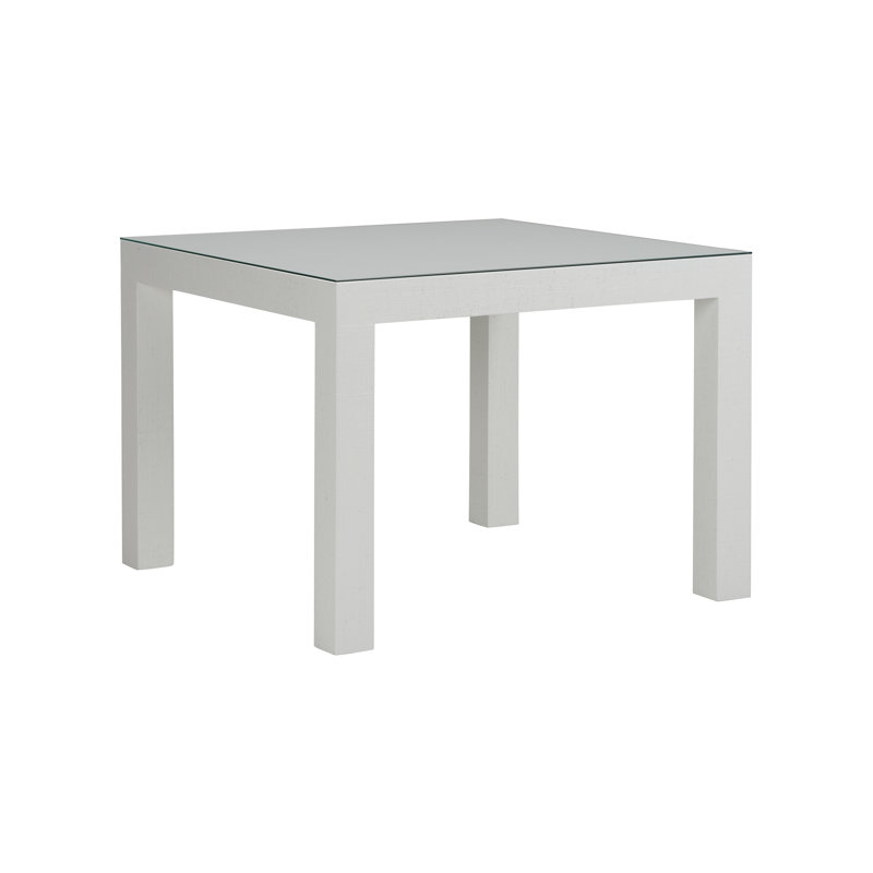 Sanibel Game Table, White Lacquer/Clear