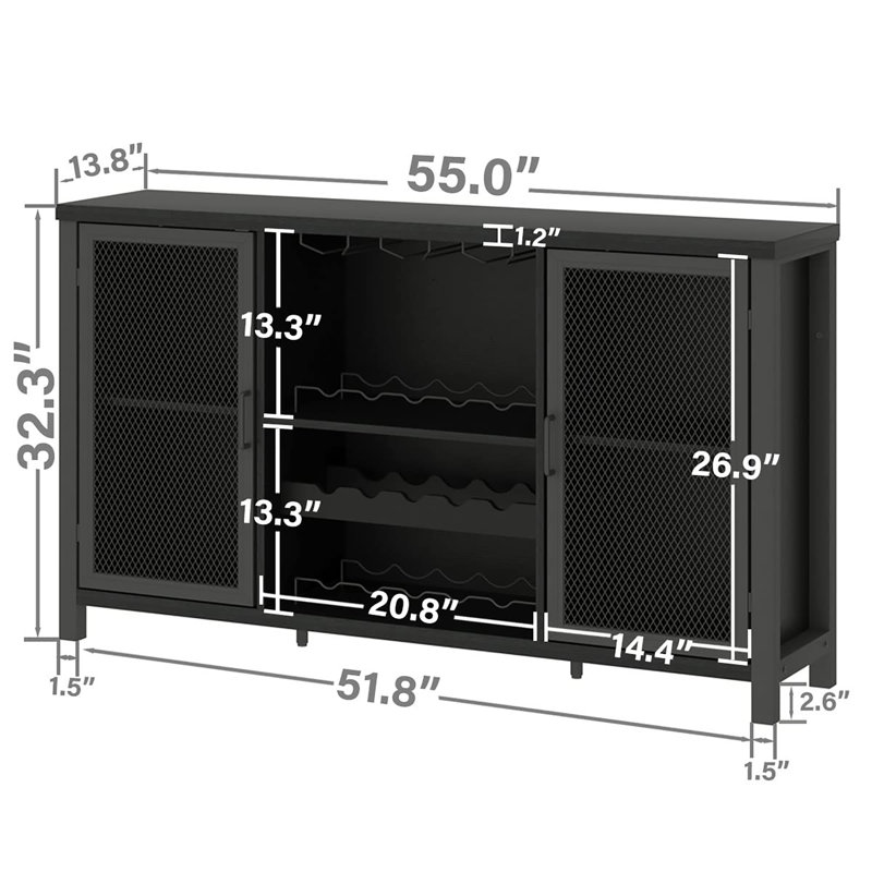 35cm Bar Cabinet, Black Oak