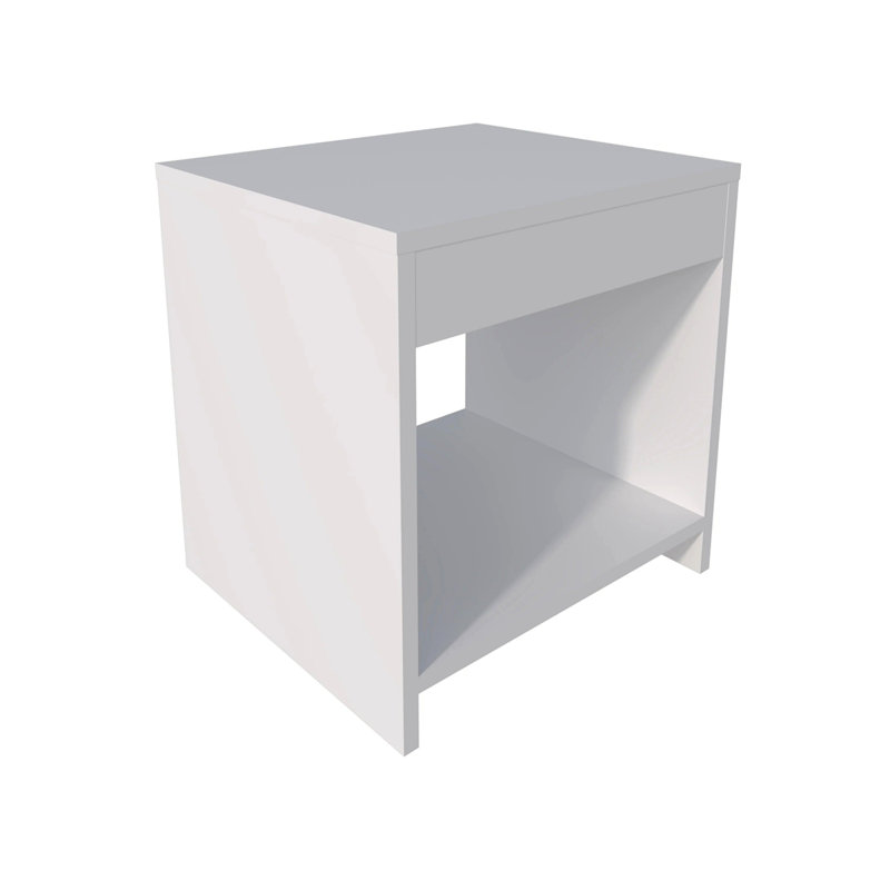 Nightstand With Open Storage, White
