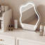 Coiffeuse de maquillage avec miroir lumineux, 2 tiroirs, 1 chaise