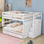 Lit superposé en bois avec escalier de rangement multifonctionnel et lit gigogne simple-83909290-83909291