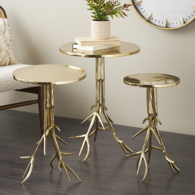 Ensemble de tables d'appoint Rosalyn, Doré