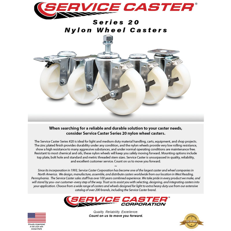 Nylon Swivel Top Plate Caster