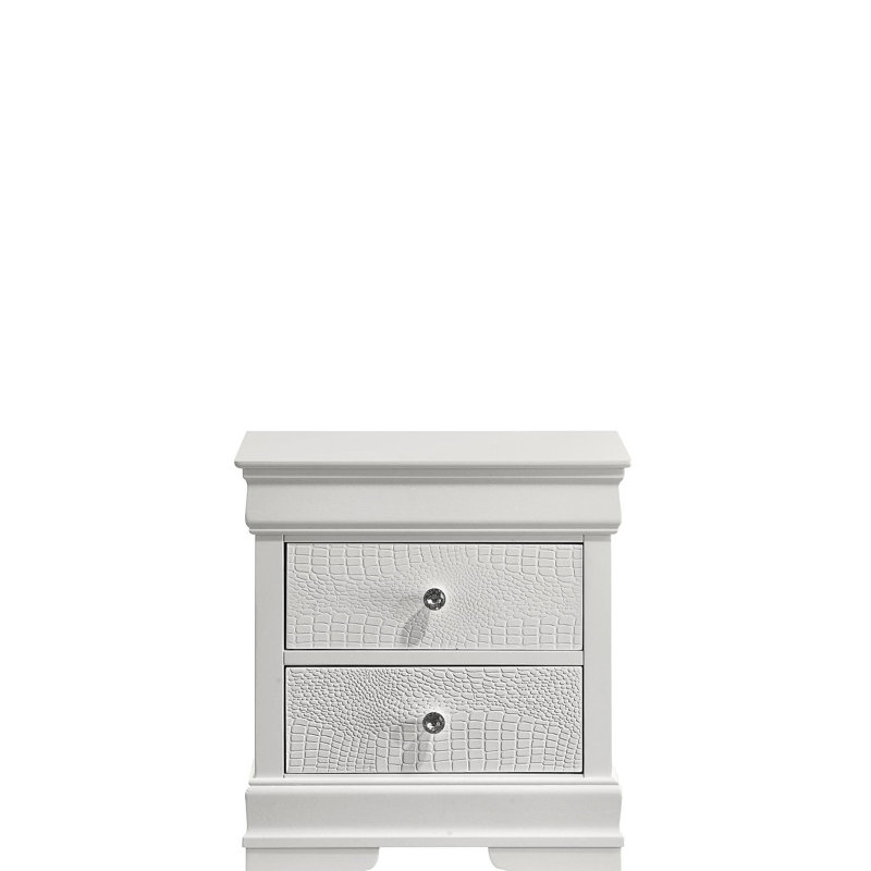 Table de chevet 2 tiroirs Blaze, Blanc