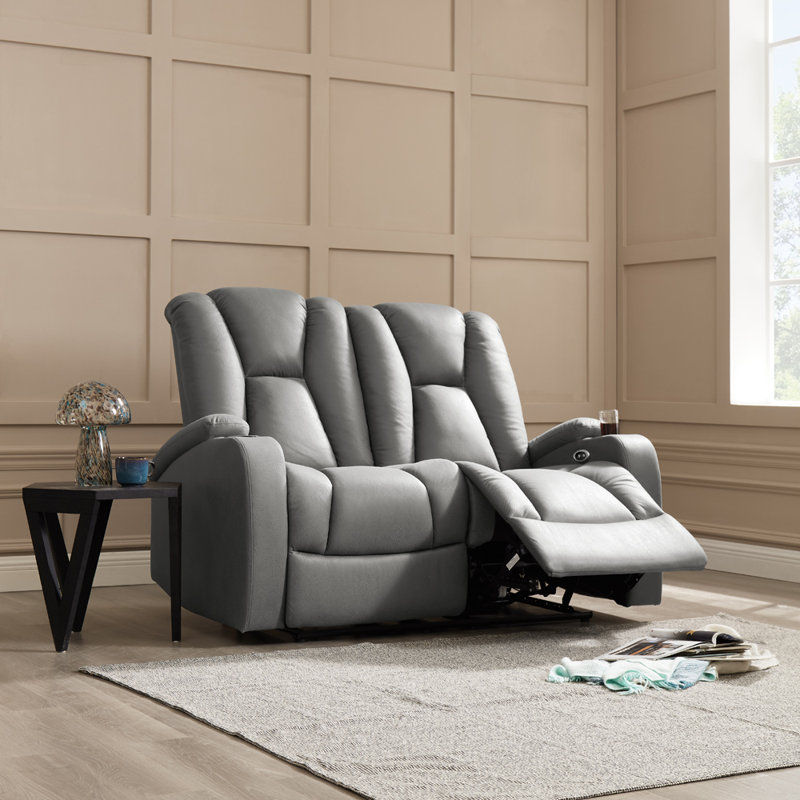 Cerri 2 Seater Electric Reclining Sofa, Dark Grey
