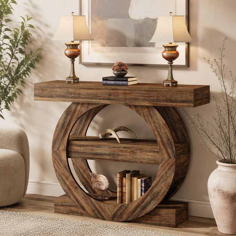Console de 105 cm (41,3 po), table d'entrée à 3 niveaux avec tablettes de rangement