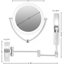 Miroir de maquillage mural lumineux 7,5 po Ovente, loupe 1X et 10X, DEL ronde double face avec gradateur, bras extensible, rétractable et pliant, nickel brossé alimenté par pile USB MLW75BR1X10X-1672813176