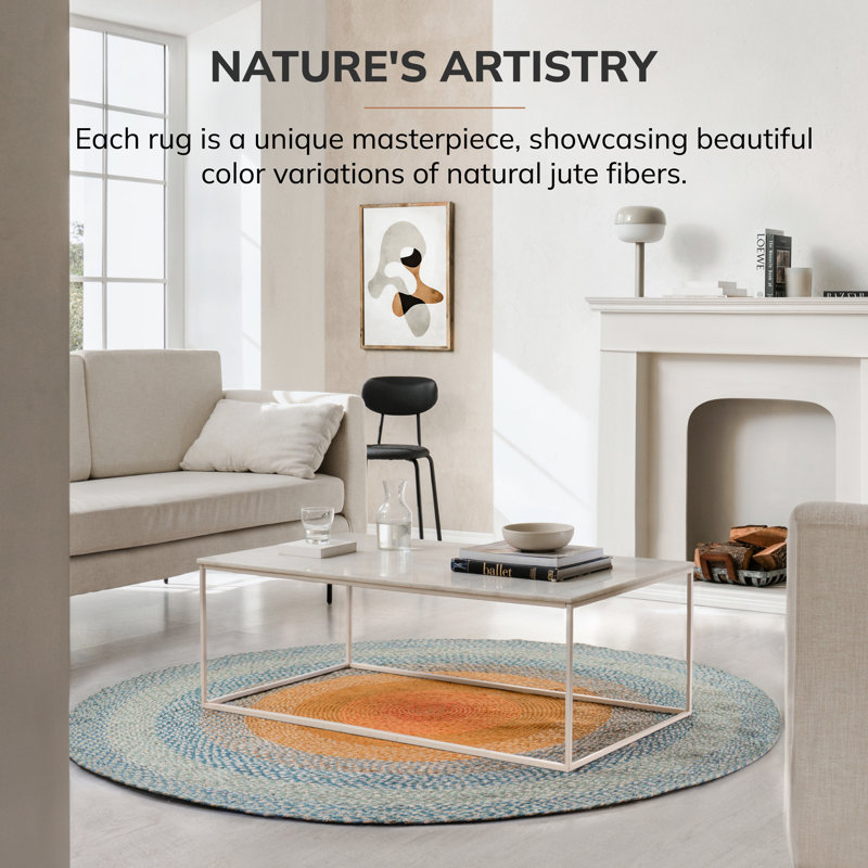 Round Taos Jute / Sisal Hand Woven Area Rug, Round 183cm