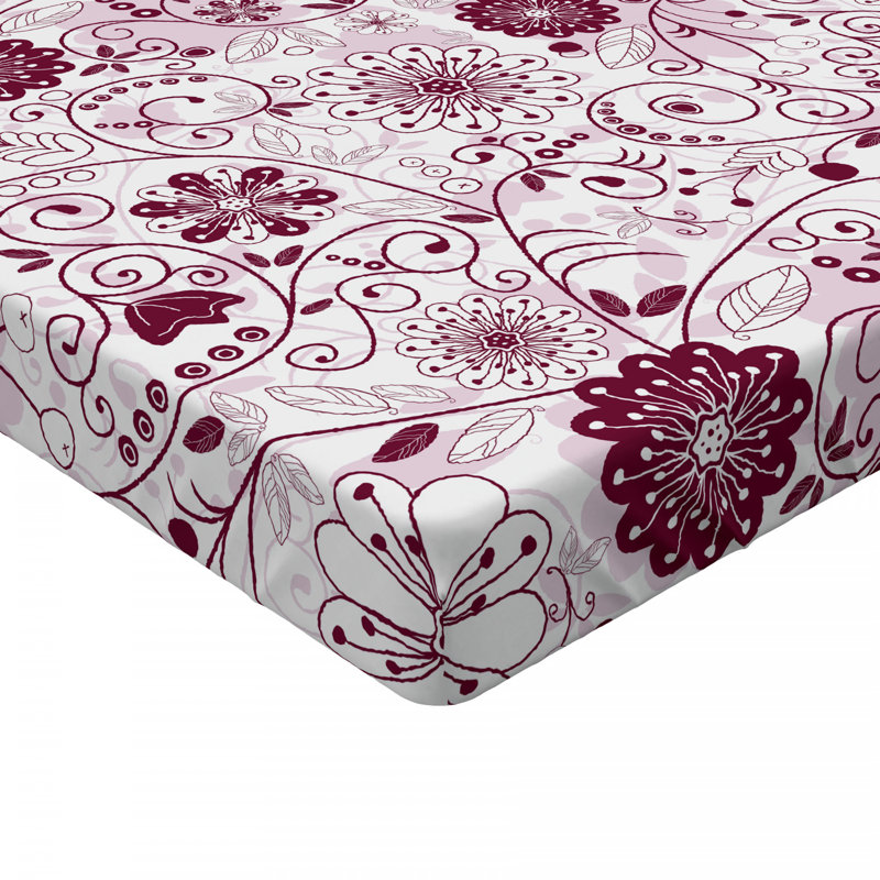 Microfiber Floral Fitted Sheet, Full Fitted Sheet