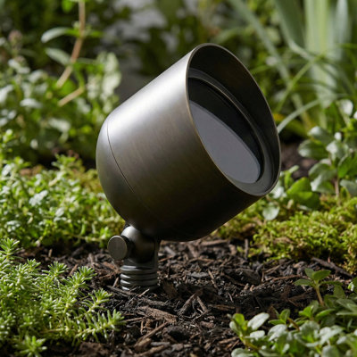 12V Low Voltage Antique Brass Outdoor Flood Light