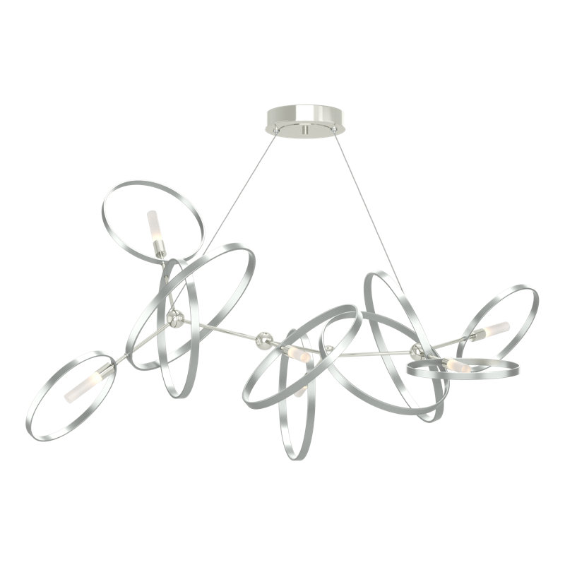 Celesse 6 - Light Unique Geometric Chandelier, Sterling, Vintage Platinum
