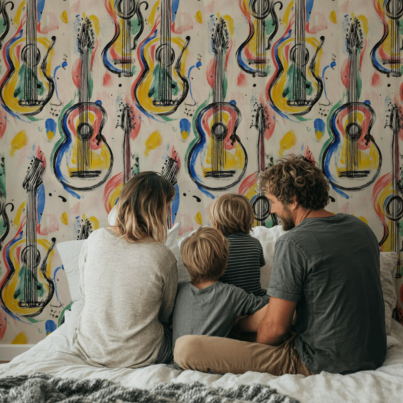 Papier peint abstrait Guitars