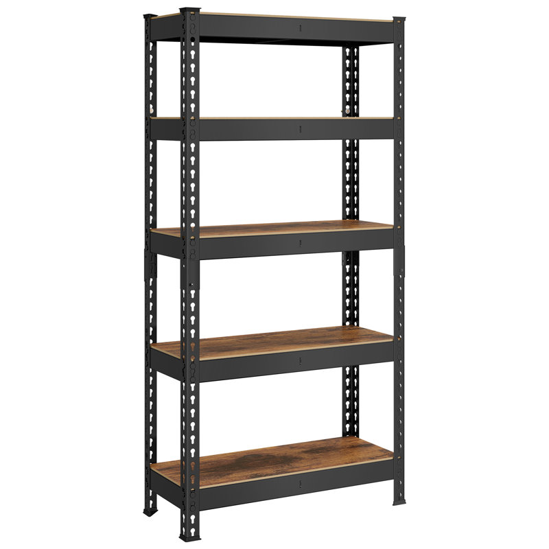 75cm W Steel Shelving Unit, Rustic Brown