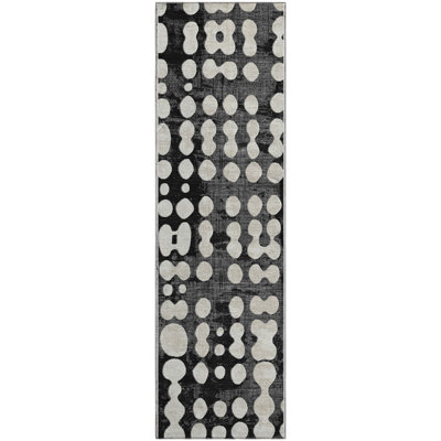 Premium Machine Washable Prisco Black Rug