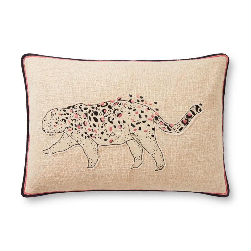 Ivory and Black Embroidered Cotton Kids Throw Pillow Set