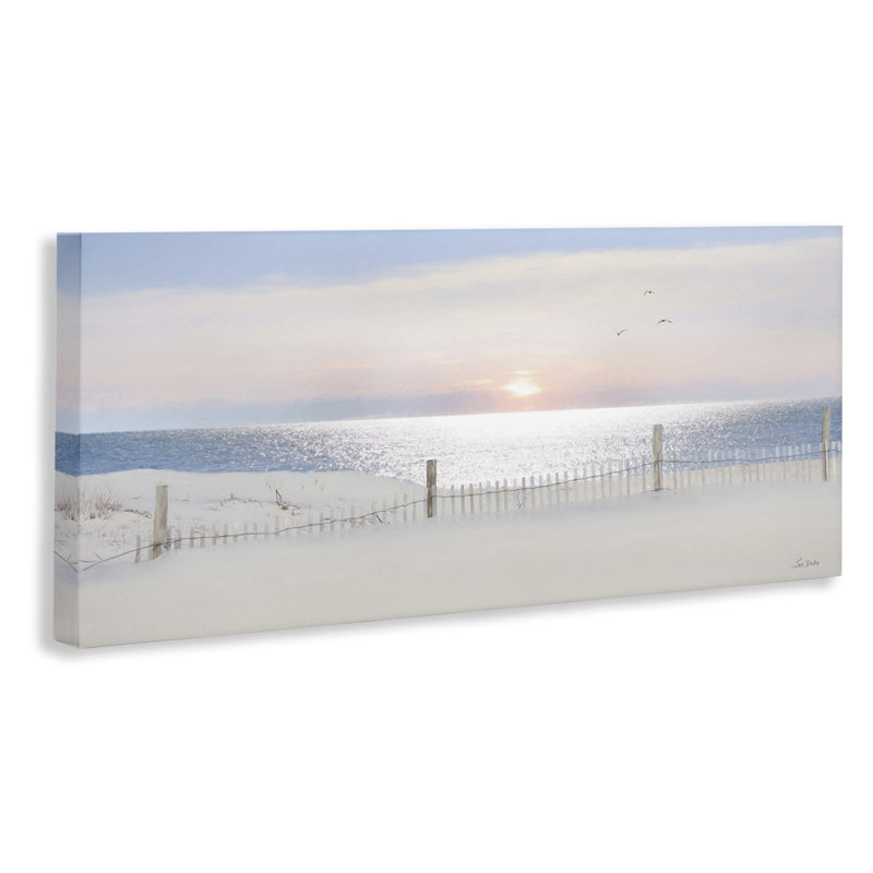 Art mural sur toile "Fence le long de la côte" par Lori Deiter, H 10 po x l 24 po