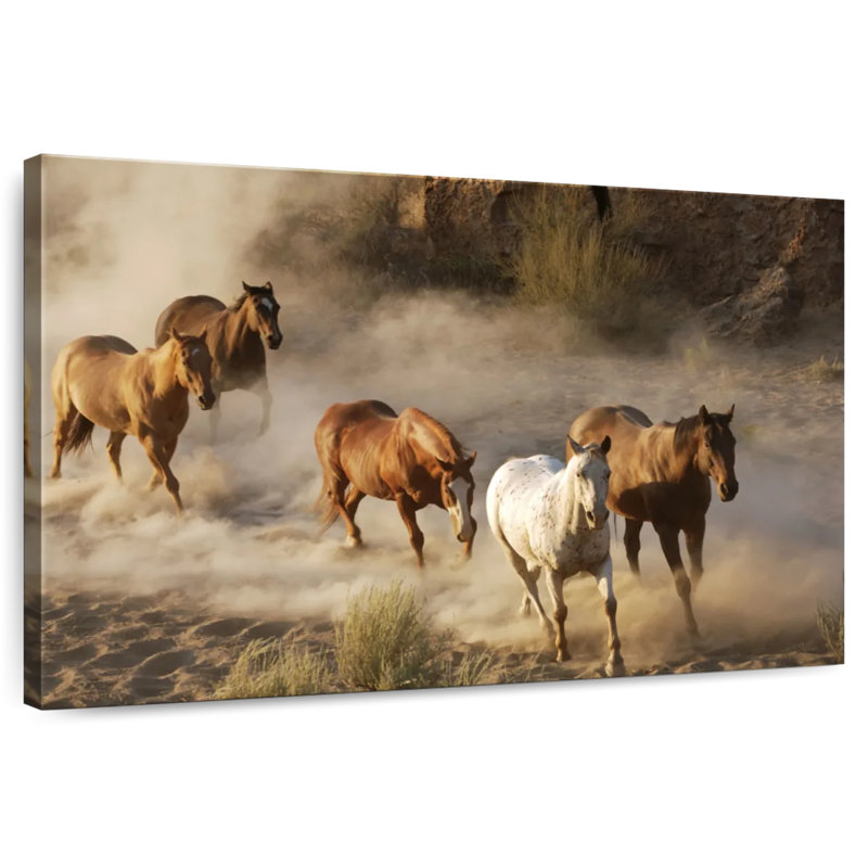 Galloping Wild Horses, 16" H x 24" W